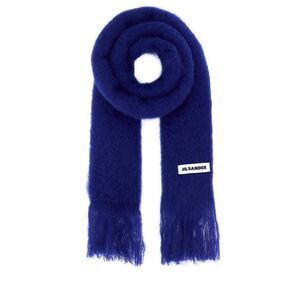 Jil Sander Men Blue Mohair Blend Scarf